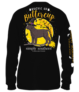Long Sleeve BUCKLE UP Black Simply Southern