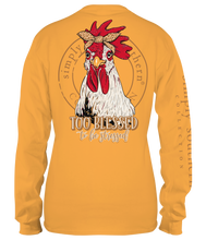 Load image into Gallery viewer, Simply Southern TOO BLESSED TO BE STRESSED CHICKEN Long Sleeve
