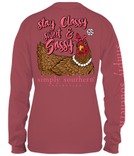 Load image into Gallery viewer, Simply Southern STAY CLASSY SWEET &amp; SASSY HEN Long Sleeve
