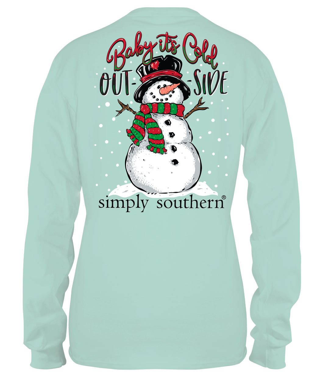 Simply Southern SNOWMAN BABY IT'S COLD OUT- SIDE Long Sleeve T-Shirt