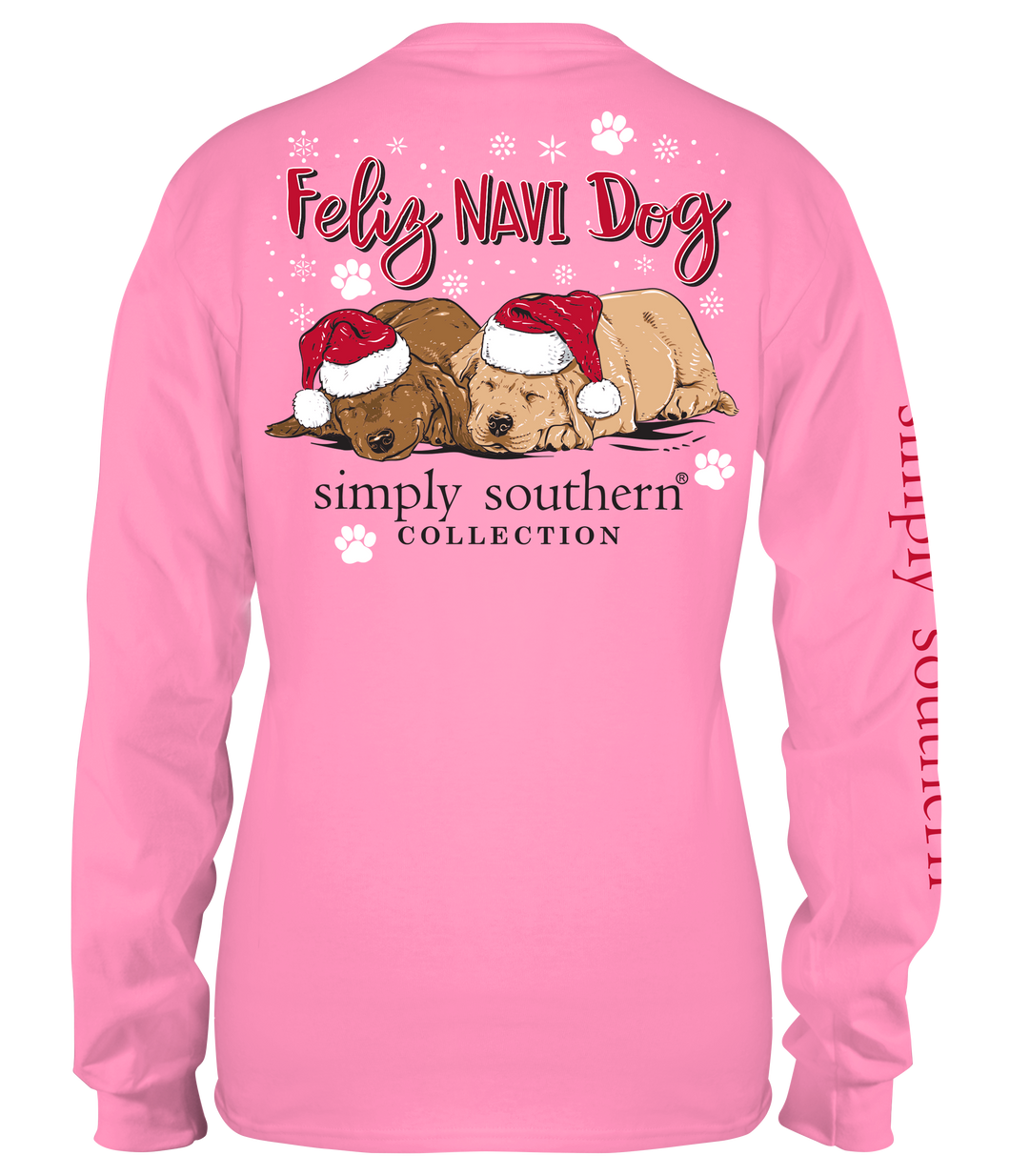 Long Sleeve FELIZ NAVI DOG Flamingo Simply Southern