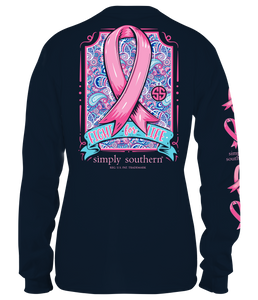 Simply Southern FIGHT FOR LIFE Pink Ribbon Long Sleeve T-Shirt