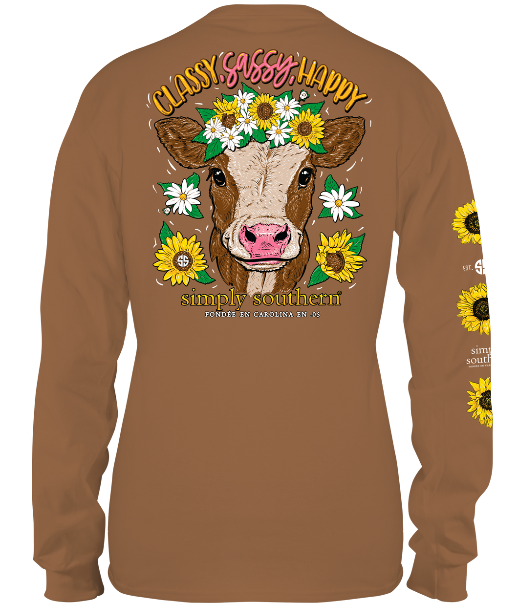 Simply Southern CLASSY SASSY HAPPY COW Long Sleeve T-Shirt