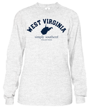 Load image into Gallery viewer, Simply Southern LS WEST VIRGINIA Block Letters TShirt
