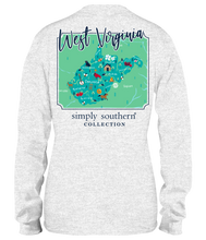 Load image into Gallery viewer, Simply Southern LS WEST VIRGINIA Block Letters TShirt
