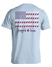 Load image into Gallery viewer, Puppie Love USA FLAG Short Sleeve T-Shirt
