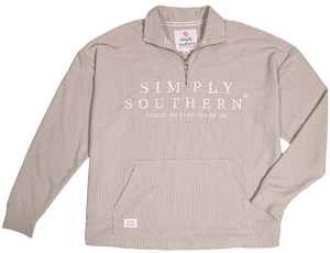 Simply Southern QUARTER ZIP PULL OVER GRAY