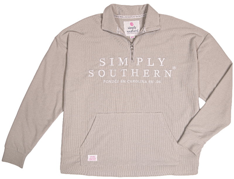 Simply Southern QUARTER ZIP PULL OVER GRAY Pam s Hallmark