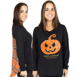 Simply Southern SEQUIN PUMPKIN BLOUSE Long Sleeve