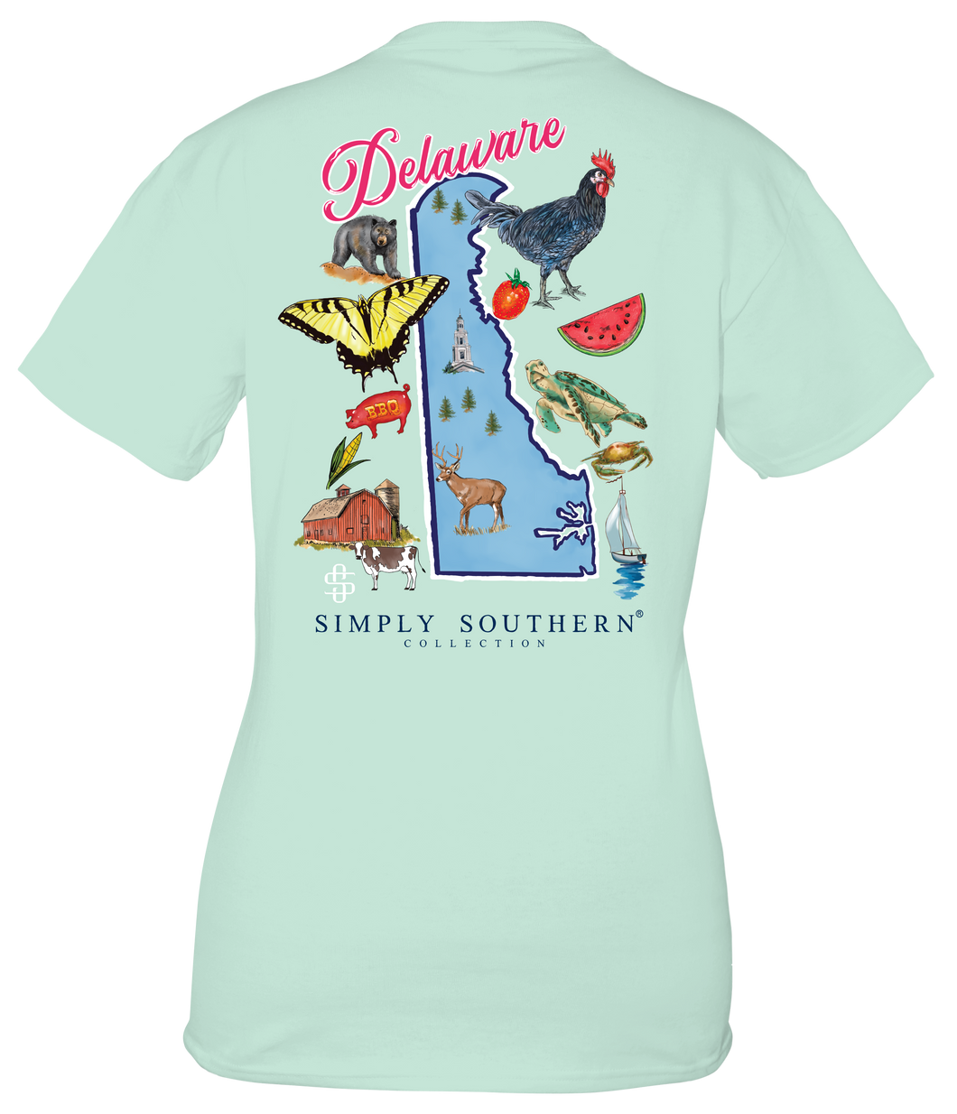 Simply Southern STATES-DE DELAWARE Short Sleeve T-Shirt