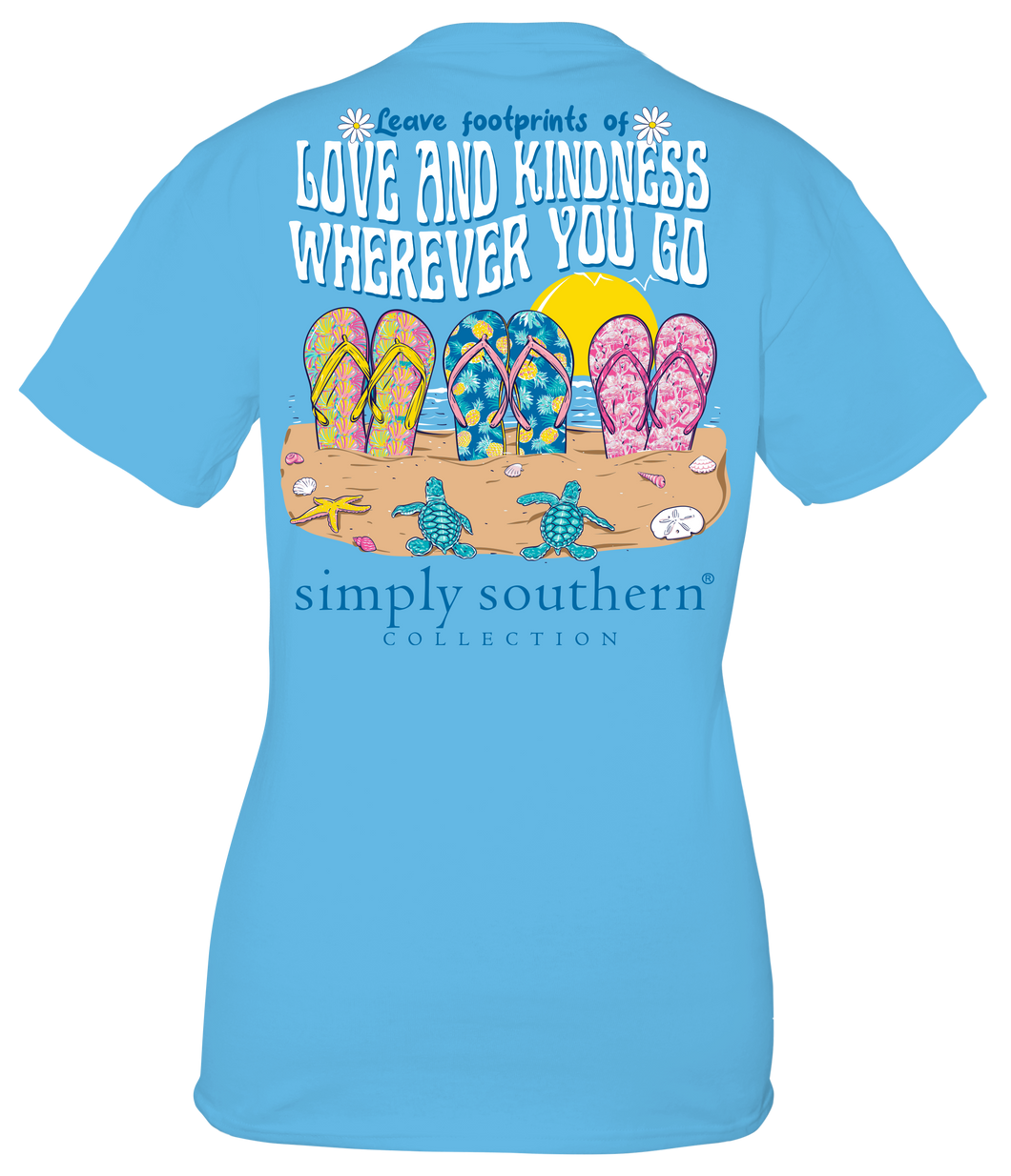 Simply Southern LEAVE FOOTPRINTS of LOVE AND KINDNESS Short Sleeve T-Shirt