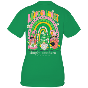 Simply Southern LUCKY HAPPY GO LUCKY GNOMES Short Sleeve T-Shirt