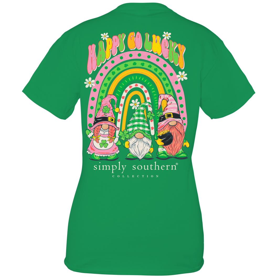 Simply Southern LUCKY HAPPY GO LUCKY GNOMES Short Sleeve T-Shirt