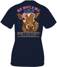 Load image into Gallery viewer, Simply Southern RED, WHITE &amp; MOO Short Sleeve T-Shirt
