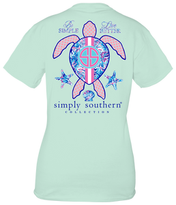 Simply Southern SAVE TURTLE LEAVES PATTERN Short Sleeve T-Shirt