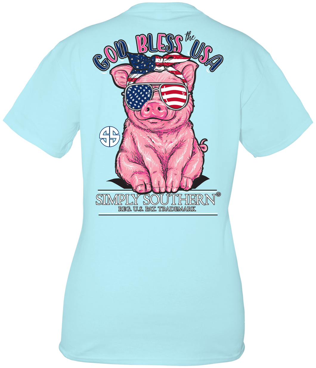Simply Southern GOD BLESS THE USA PIG Short Sleeve T-Shirt