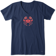 Load image into Gallery viewer, Life Is Good WOMEN&#39; THE GOOD CRAB V-NECK Tee Shirt
