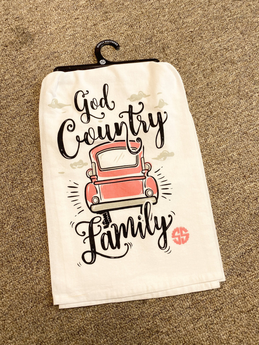 Simply Southern God Country Family Kitchen Towel