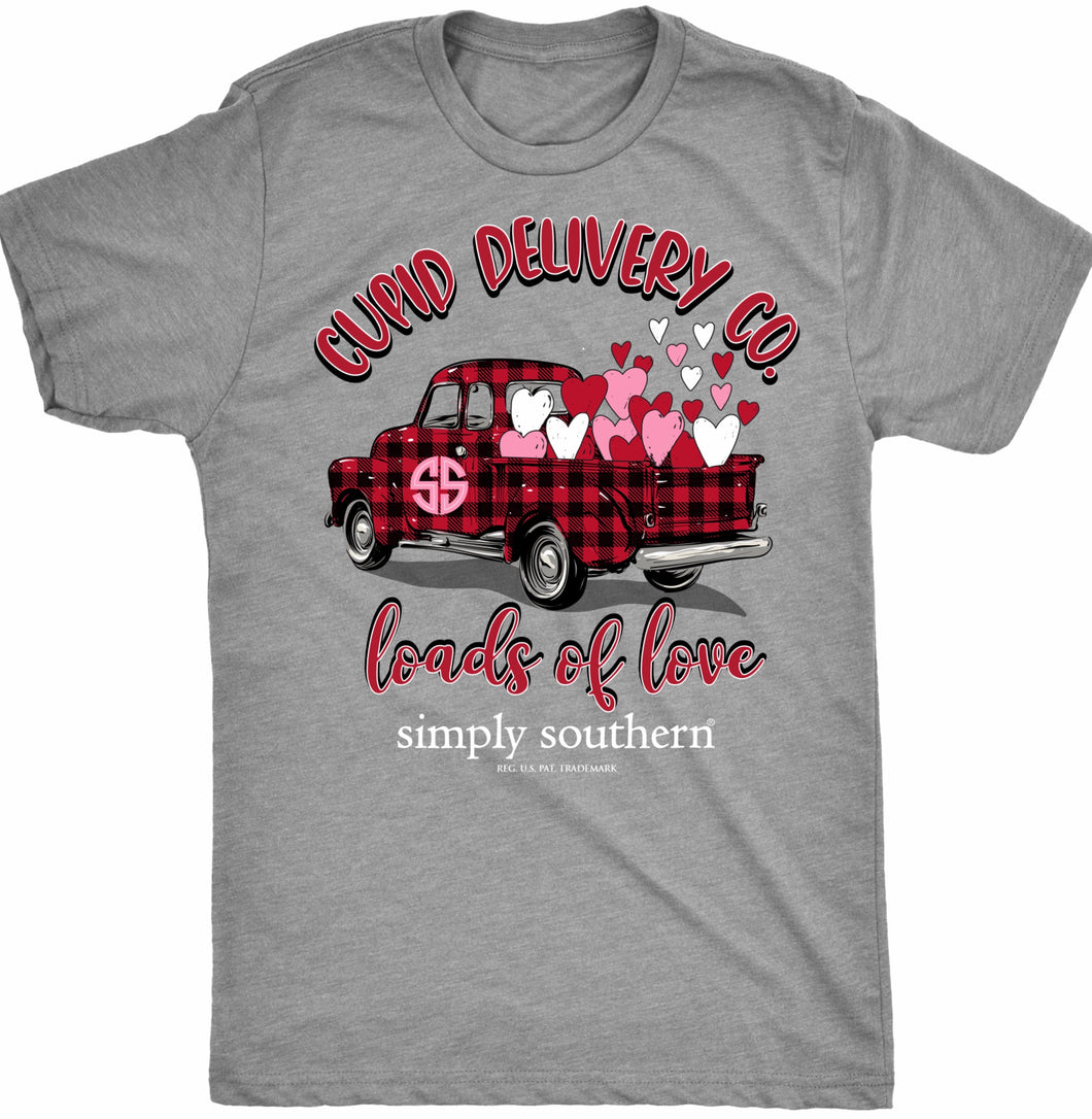 Simply Southern Vintage TRUCK CUPID DELIVERY CO. Short Sleeve Shirt